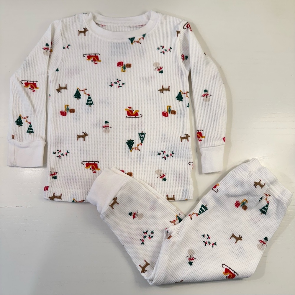 Carter’s Christmas Thermal Waffle PJs 18M
